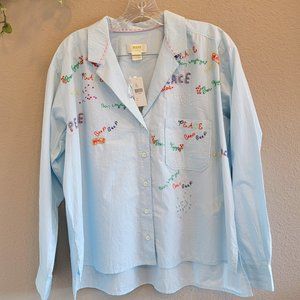 Anthropologie | NWT | Maeve Clarissa Bon Voyage Embroidered Blouse | Size 6